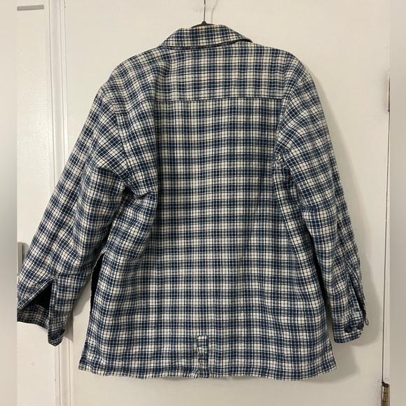 Y.U.M.A. men’s Blue White Plaid insulated Button-Up Shirt jacket size L (O122) - Picture 6 of 8